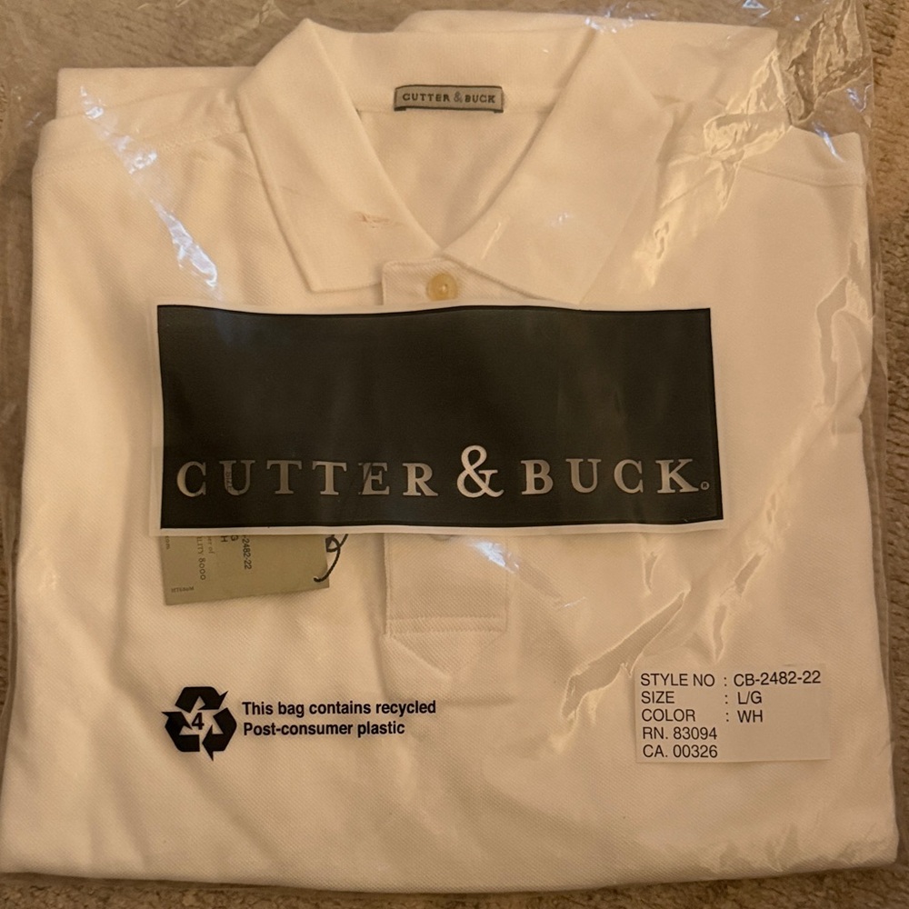 Cutter & Buck Men's Classic White Polo